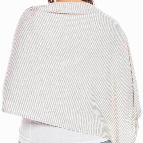 SECRET TREASURES Gray White Striped Cover-Up Rayon Spandex Stretch S-M-L… - Picture 3 of 4